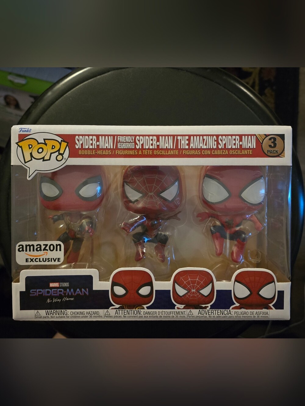 Amazon Exclusive Spiderman: No Way Home Spider-Man Funko Pop 3 Pack